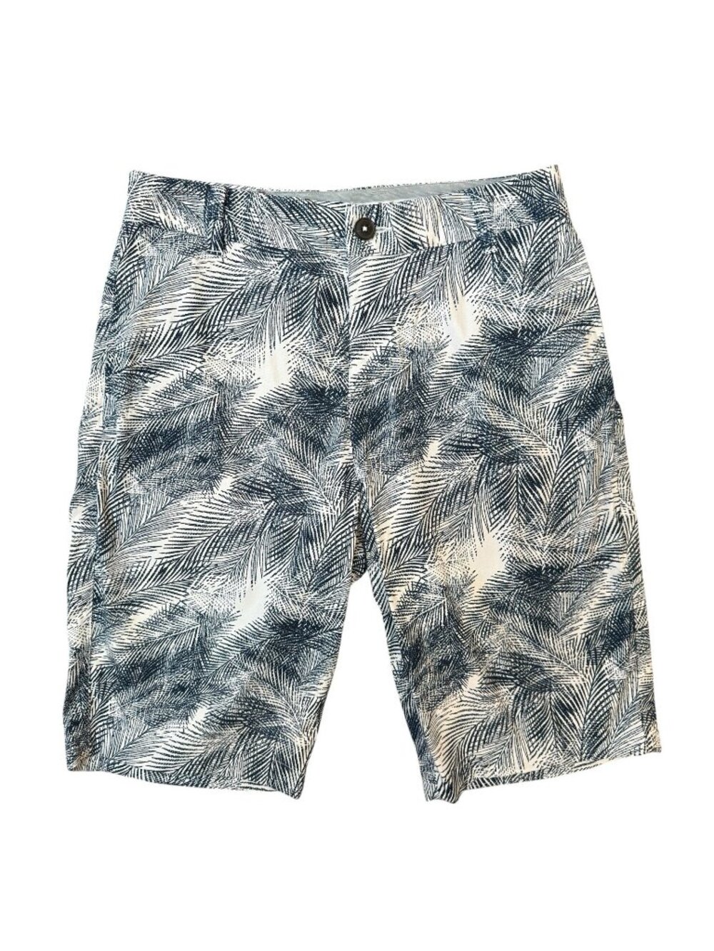 Puma Bermuda Shorts Mens 28 All Over Print Stretch White Blue